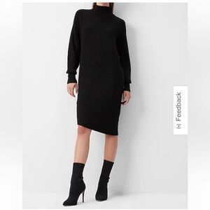 Express Turtleneck Asymmetrical Hem Midi Sweater Dress